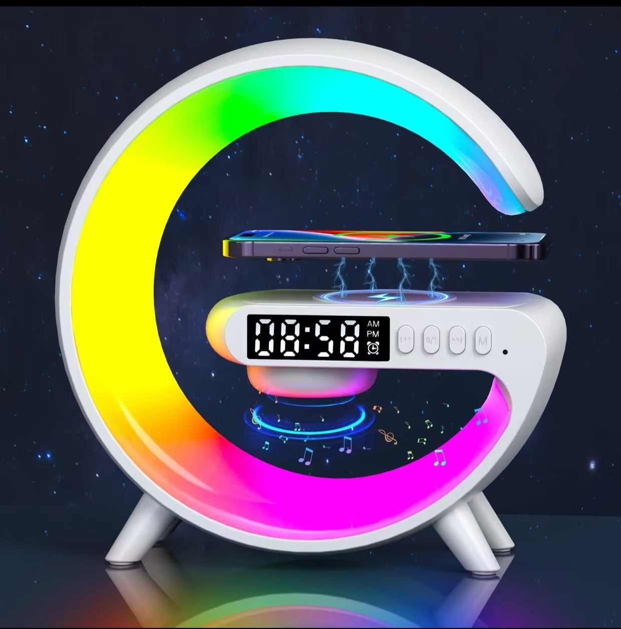 G63 Atmosphere RGB Light Bluetooth Speaker With Wireless Charging